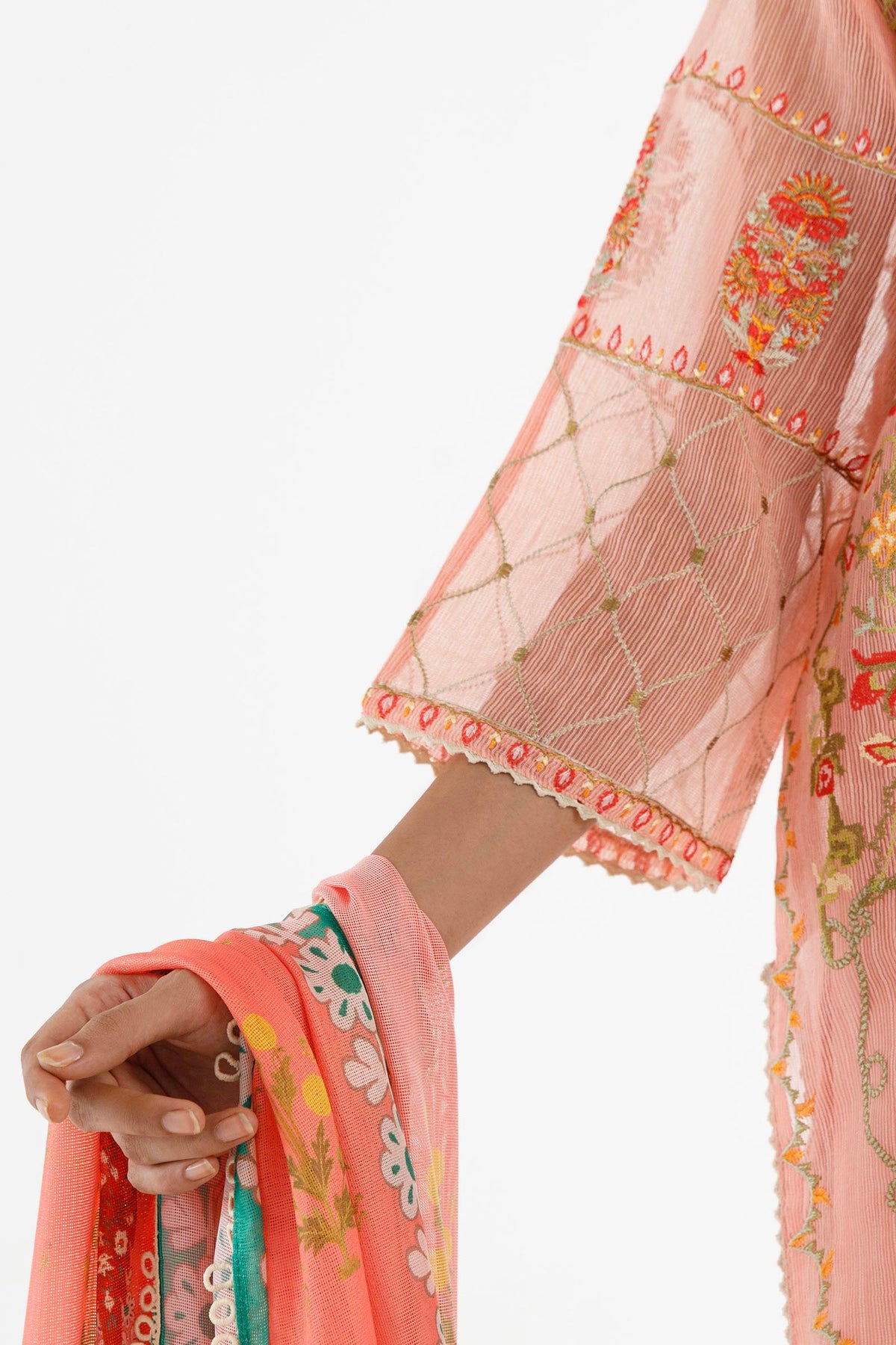 Stitched Embroidered Lawn Suit