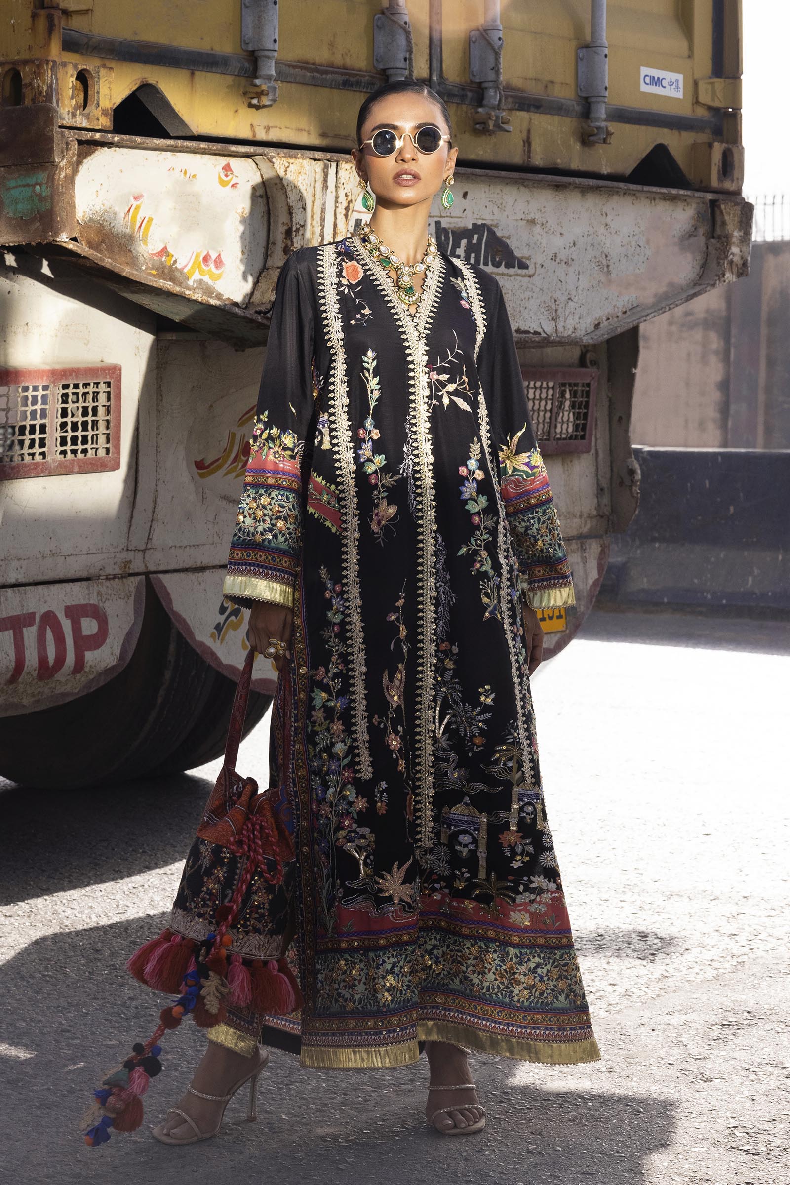 Stitched Embroidered Raw Silk Shirt