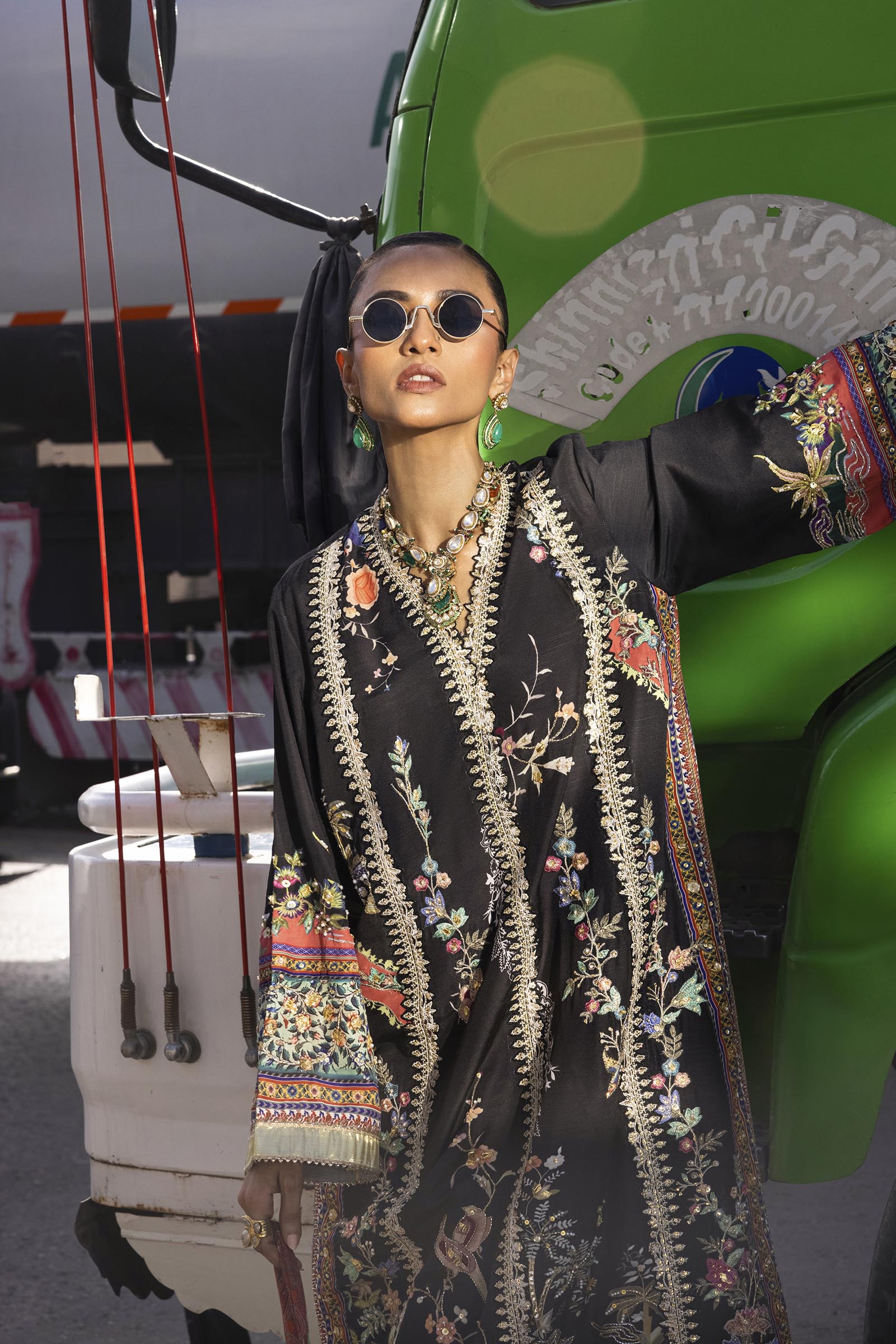 Stitched Embroidered Raw Silk Shirt