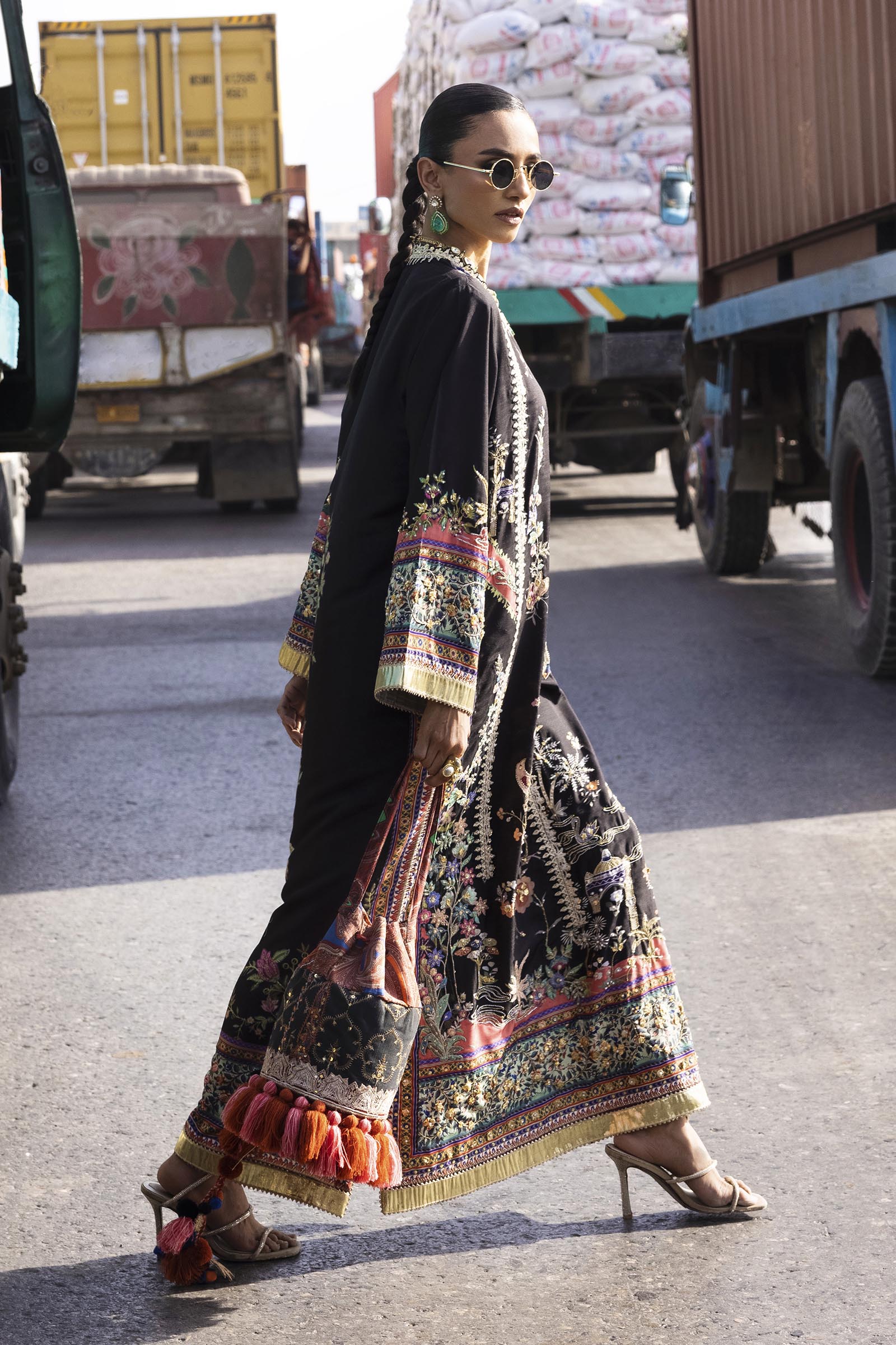 Stitched Embroidered Raw Silk Shirt