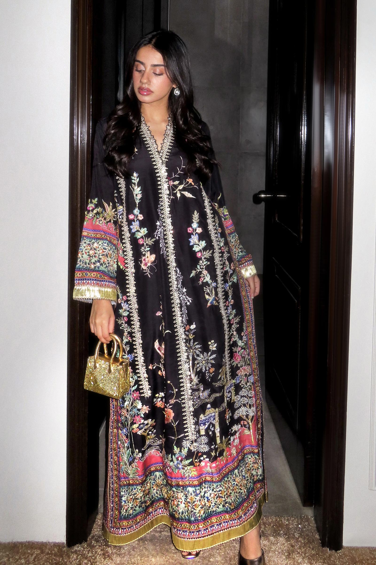 Stitched Embroidered Raw Silk Shirt
