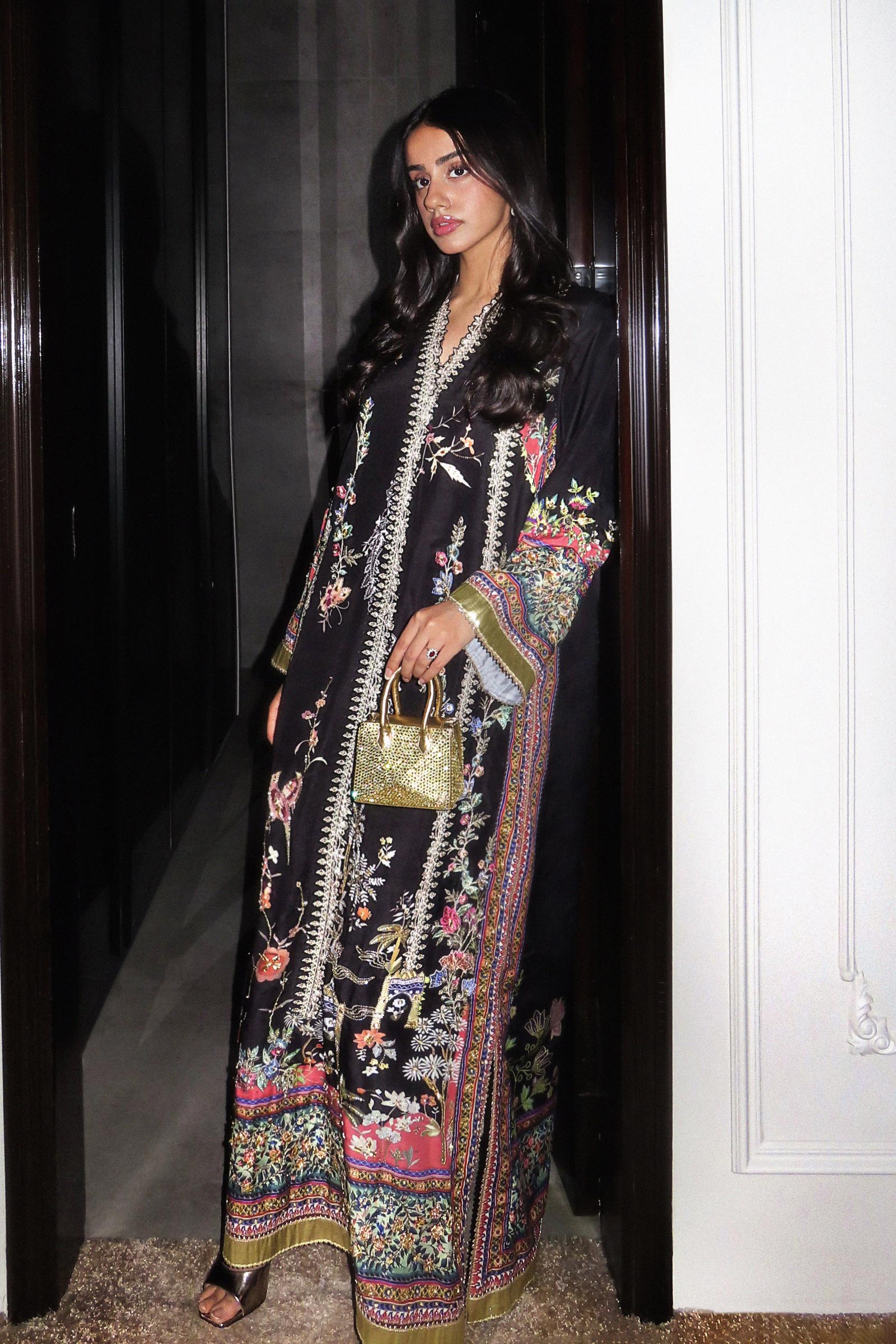 Stitched Embroidered Raw Silk Shirt