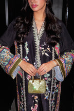 Stitched Embroidered Raw Silk Shirt