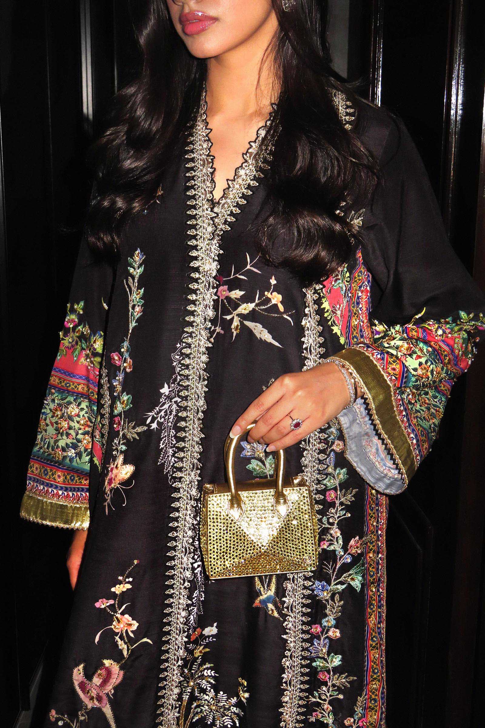 Stitched Embroidered Raw Silk Shirt