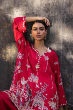 Stitched Embroidered Raw Silk Shirt+ Shalwar