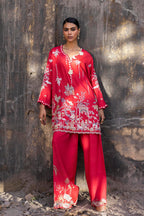 Stitched Embroidered Raw Silk Shirt+ Shalwar