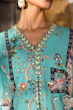 Stitched Printed Raw Silk Suit