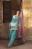 Stitched Printed Raw Silk Suit