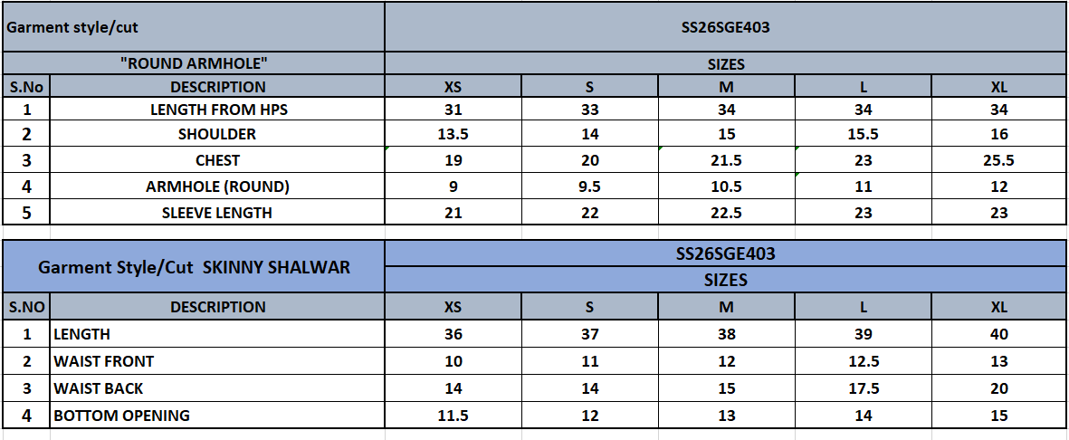 Size Chart