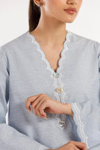 Stitched Embroidered Chambray Shirt+ Shalwar