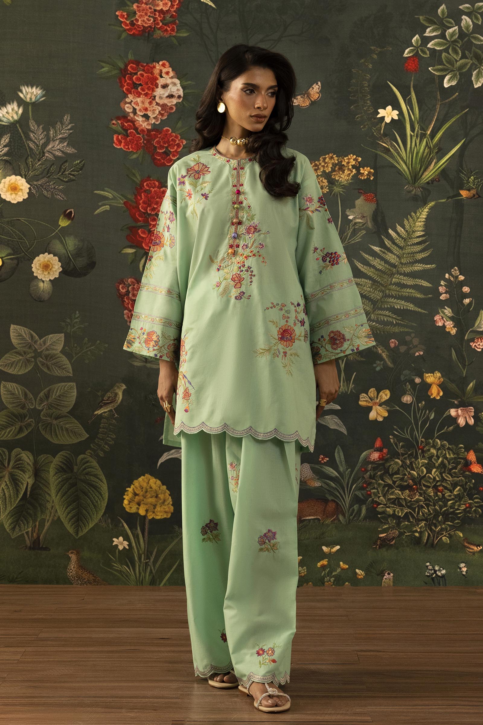 Stitched Embroidered Lawn Shirt + Shalwar Main image