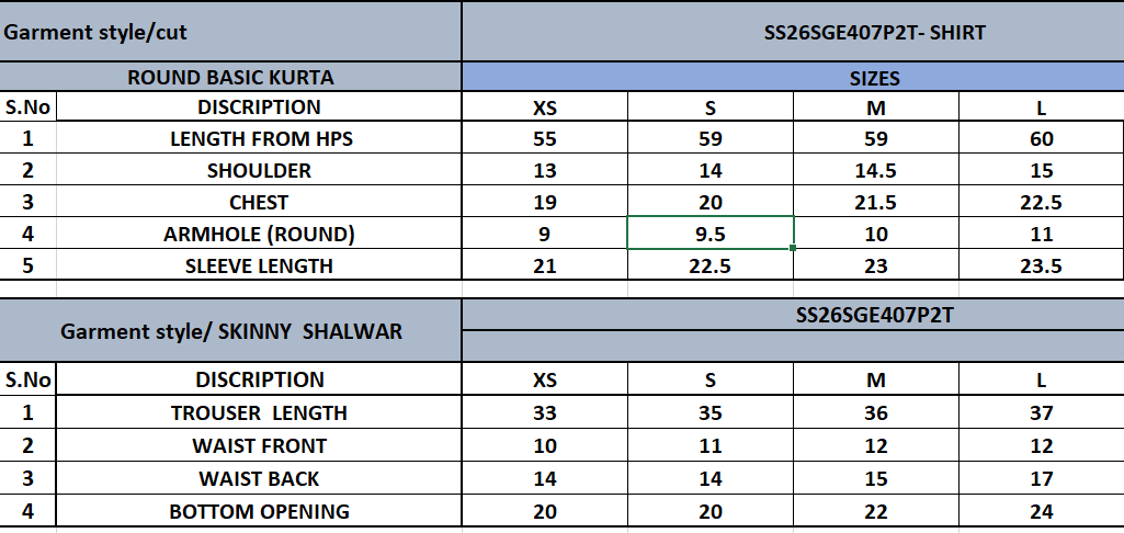 Size Chart