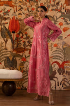 Stitched Embroidered Raw Silk Shirt+ Culotte
