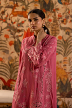 Stitched Embroidered Raw Silk Shirt+ Culotte