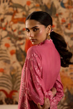 Stitched Embroidered Raw Silk Shirt+ Culotte