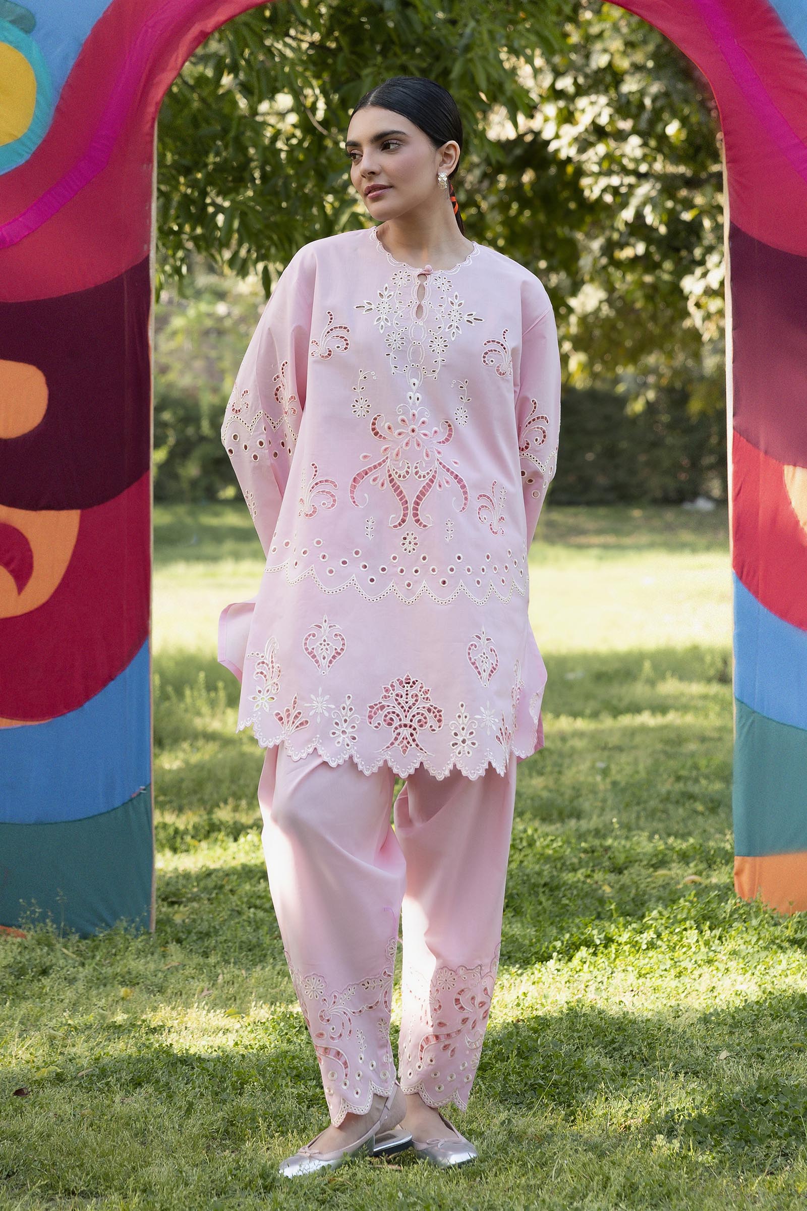 Stitched Embroidered Lawn Shirt+ Shalwar Main image