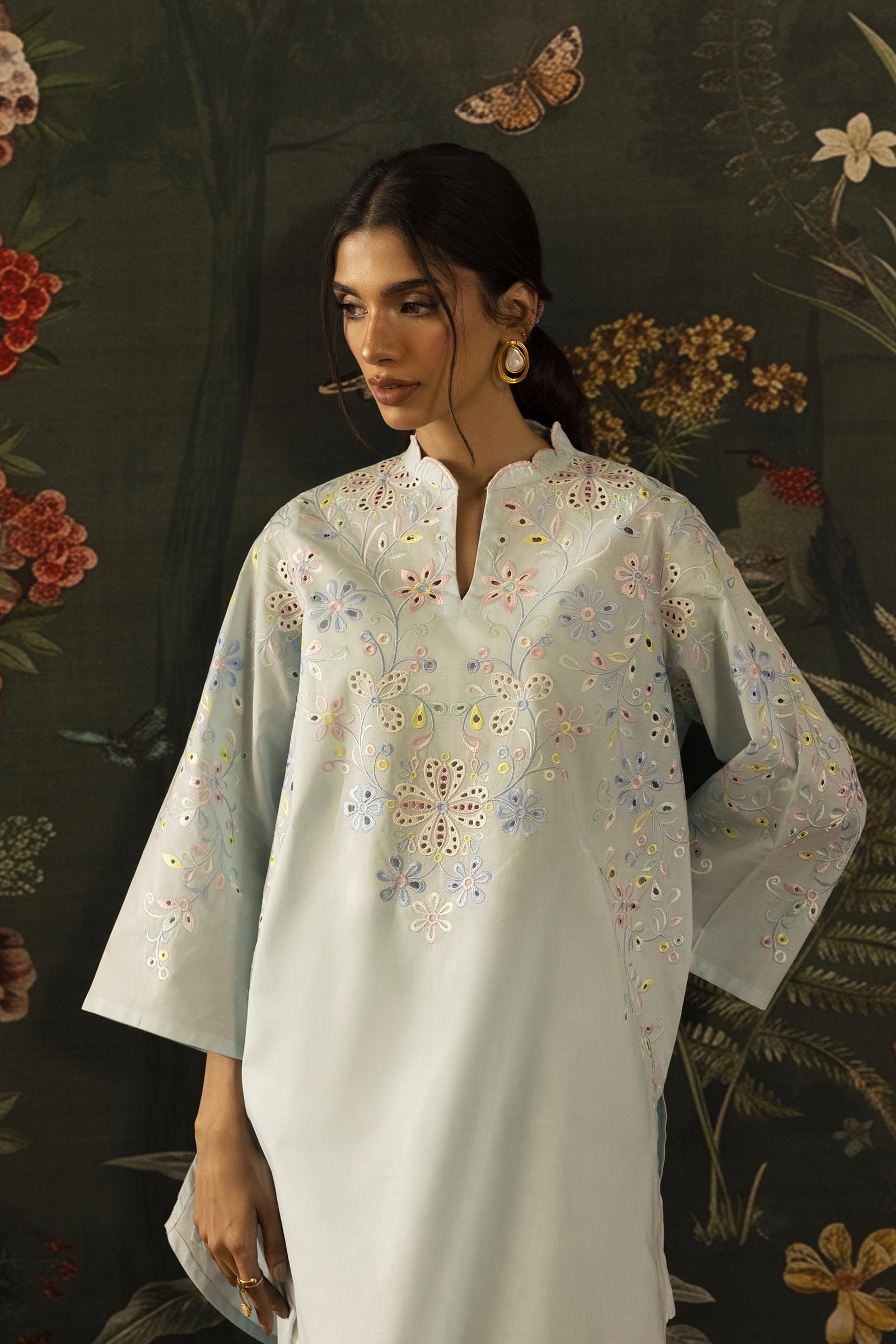 Stitched Embroidered Lawn Shirt+ Shalwar