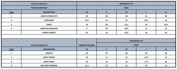Size Chart