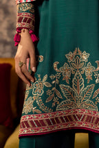 Stitched Embroidered Raw Silk Suit