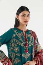 Stitched Embroidered Raw Silk Suit