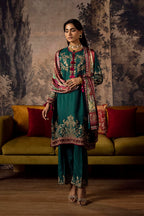 Stitched Embroidered Raw Silk Suit