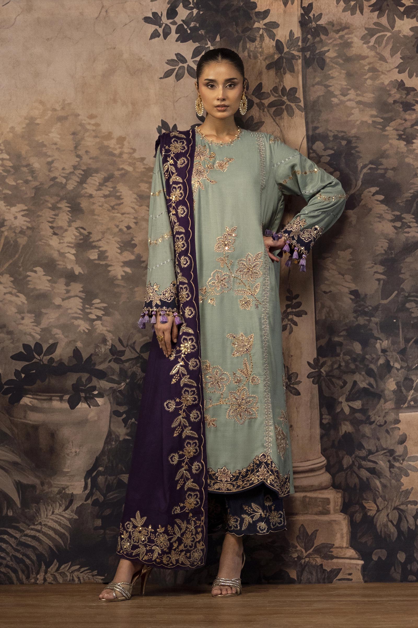 Stitched Embroidered Shirt+ Culotte Secondary image