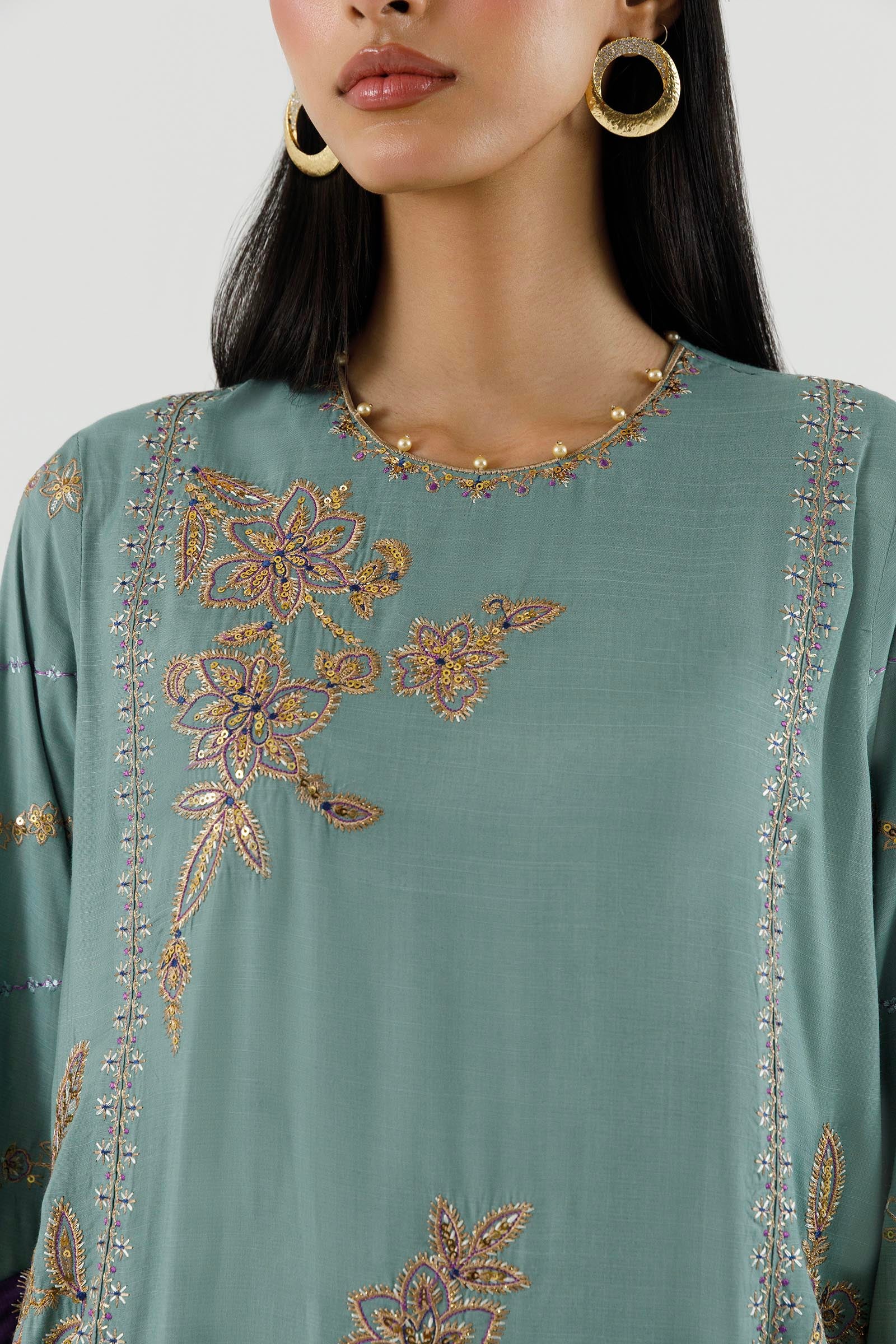 Stitched Embroidered Shirt+ Culotte Secondary image