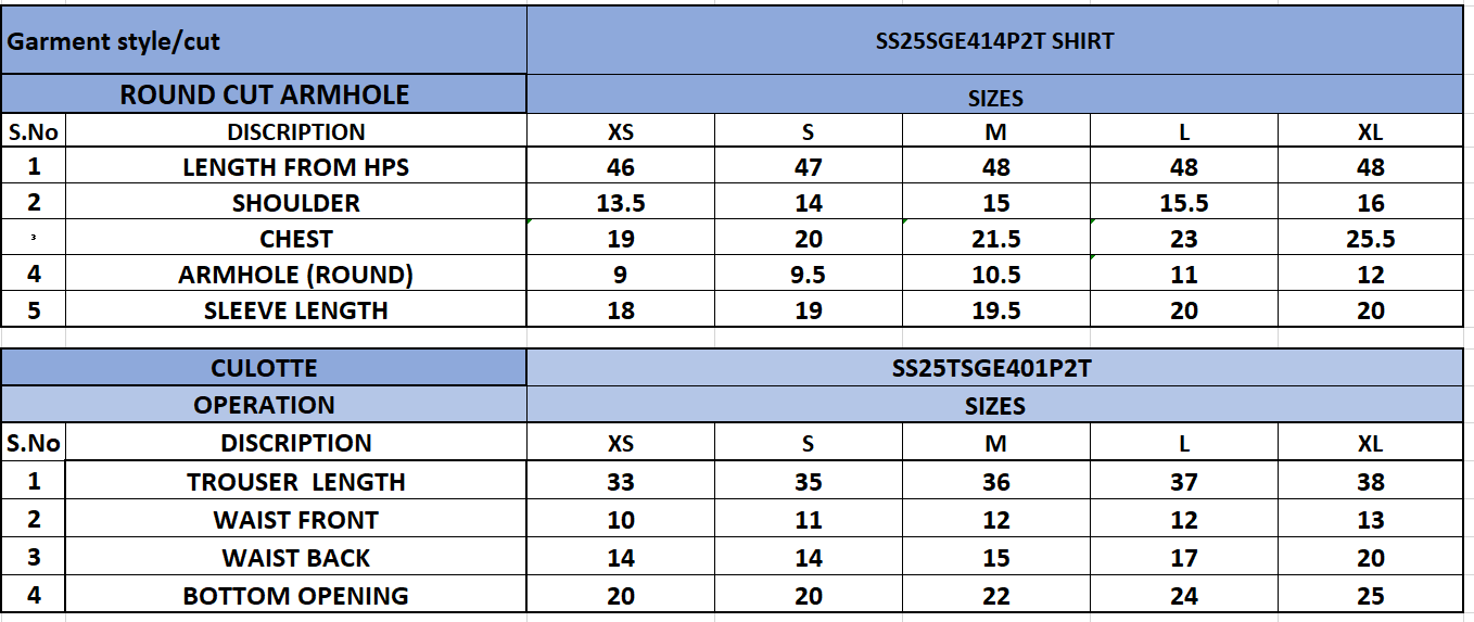 Size Chart