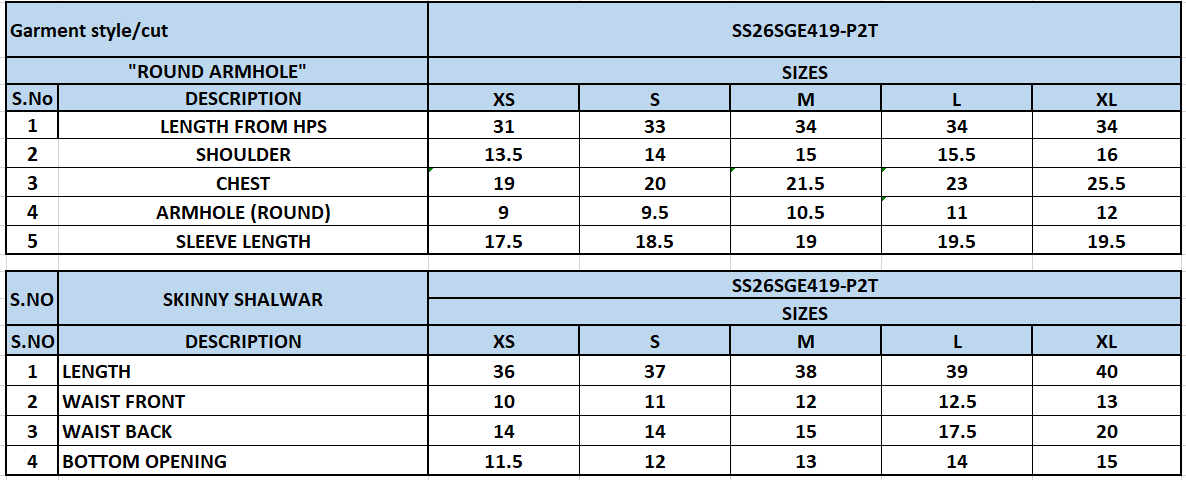 Size Chart