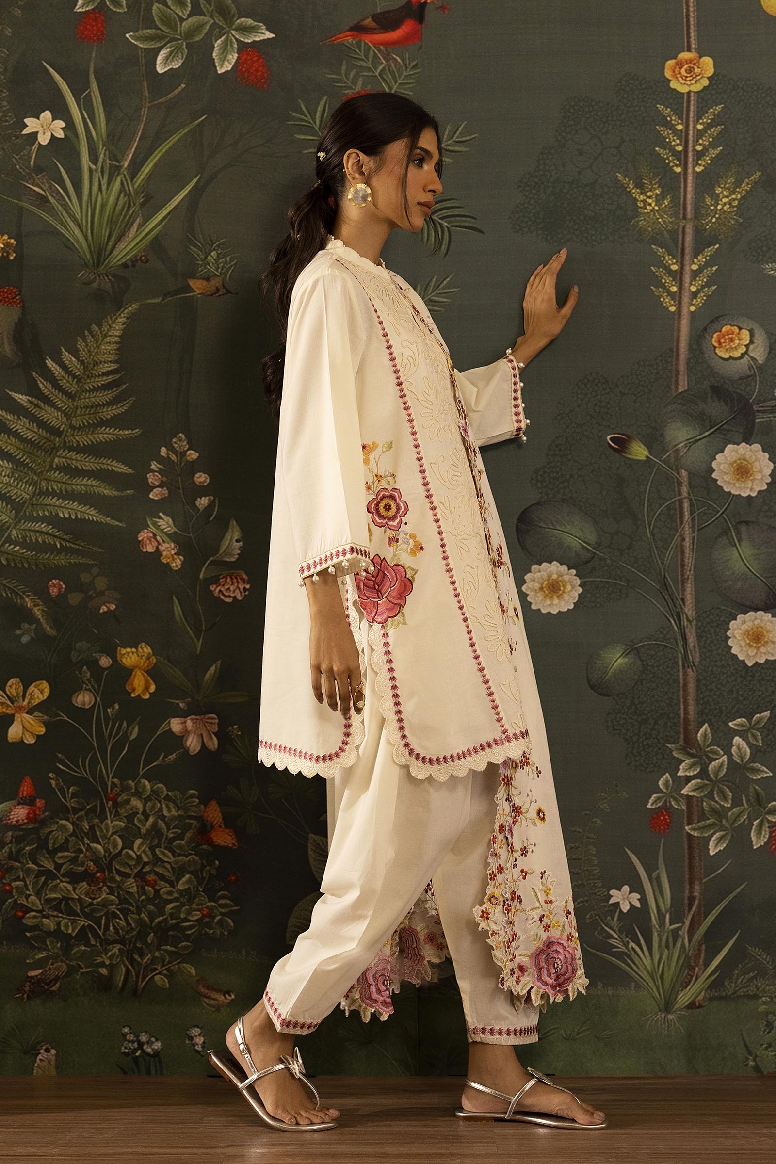 Stitched Embroidered Lawn Shirt+ Shalwar
