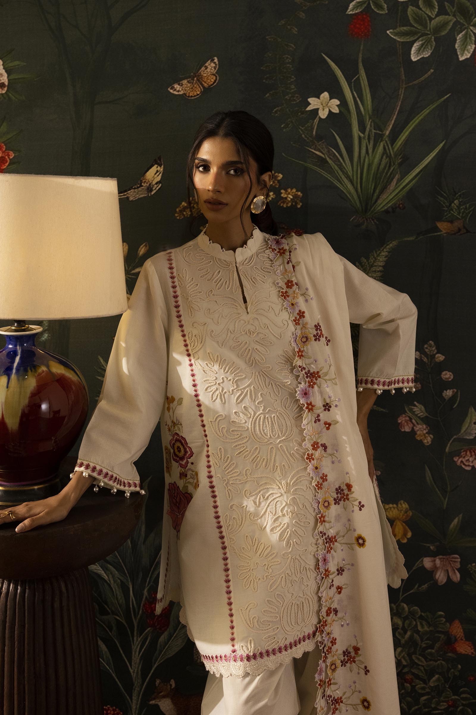 Stitched Embroidered Lawn Shirt+ Shalwar