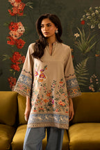 Stitched Embroidered Raw Silk Shirt+ Shalwar
