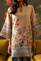 Stitched Embroidered Raw Silk Shirt+ Shalwar