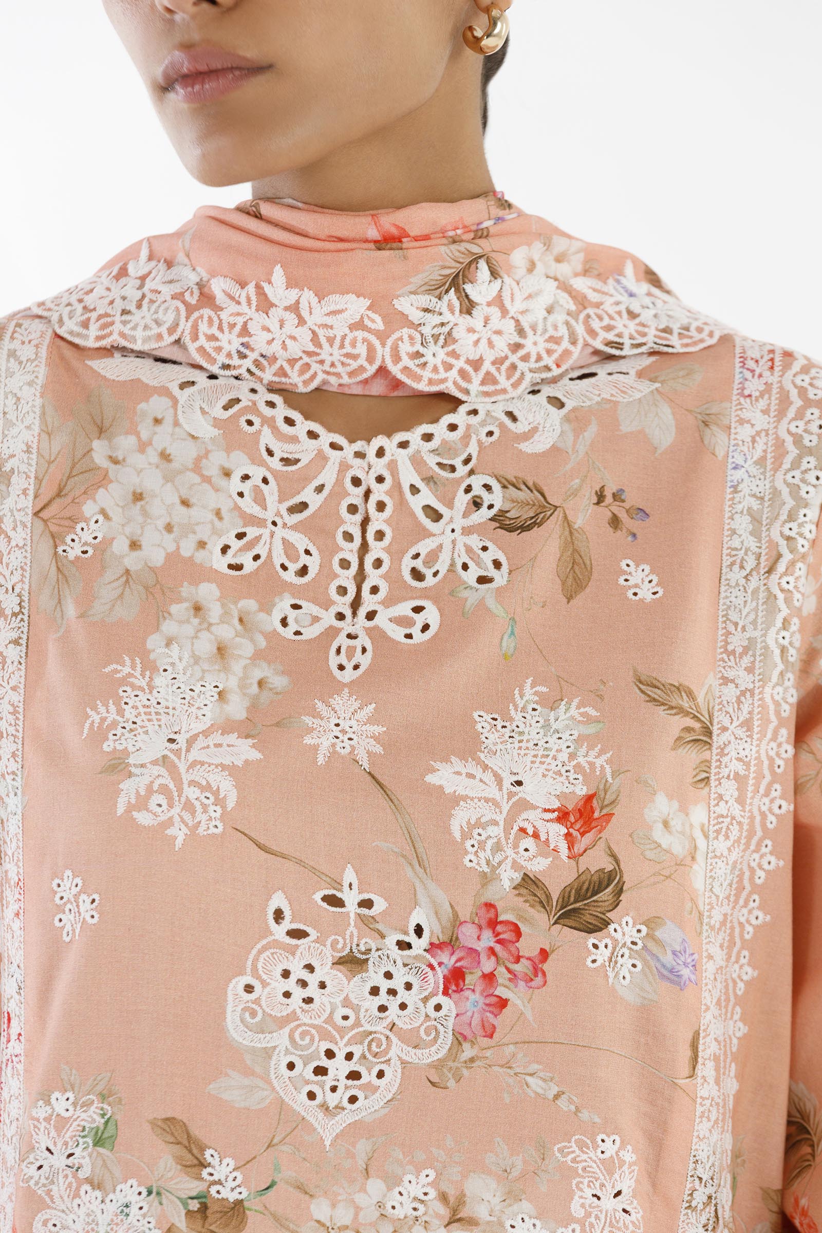 Stitched Embroidered Lawn Suit