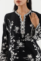 Stitched Embroidered Raw Silk Suit