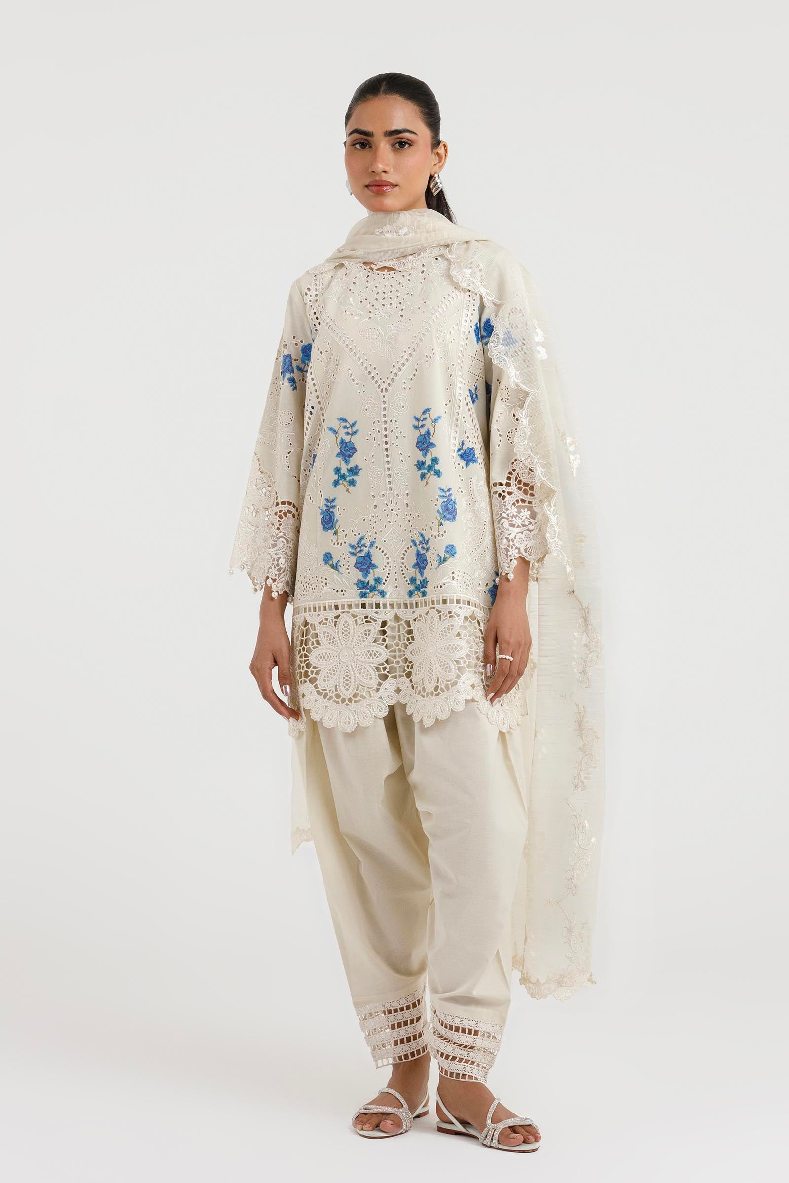 Stitched Embroidered Lawn Shirt+ Shalwar