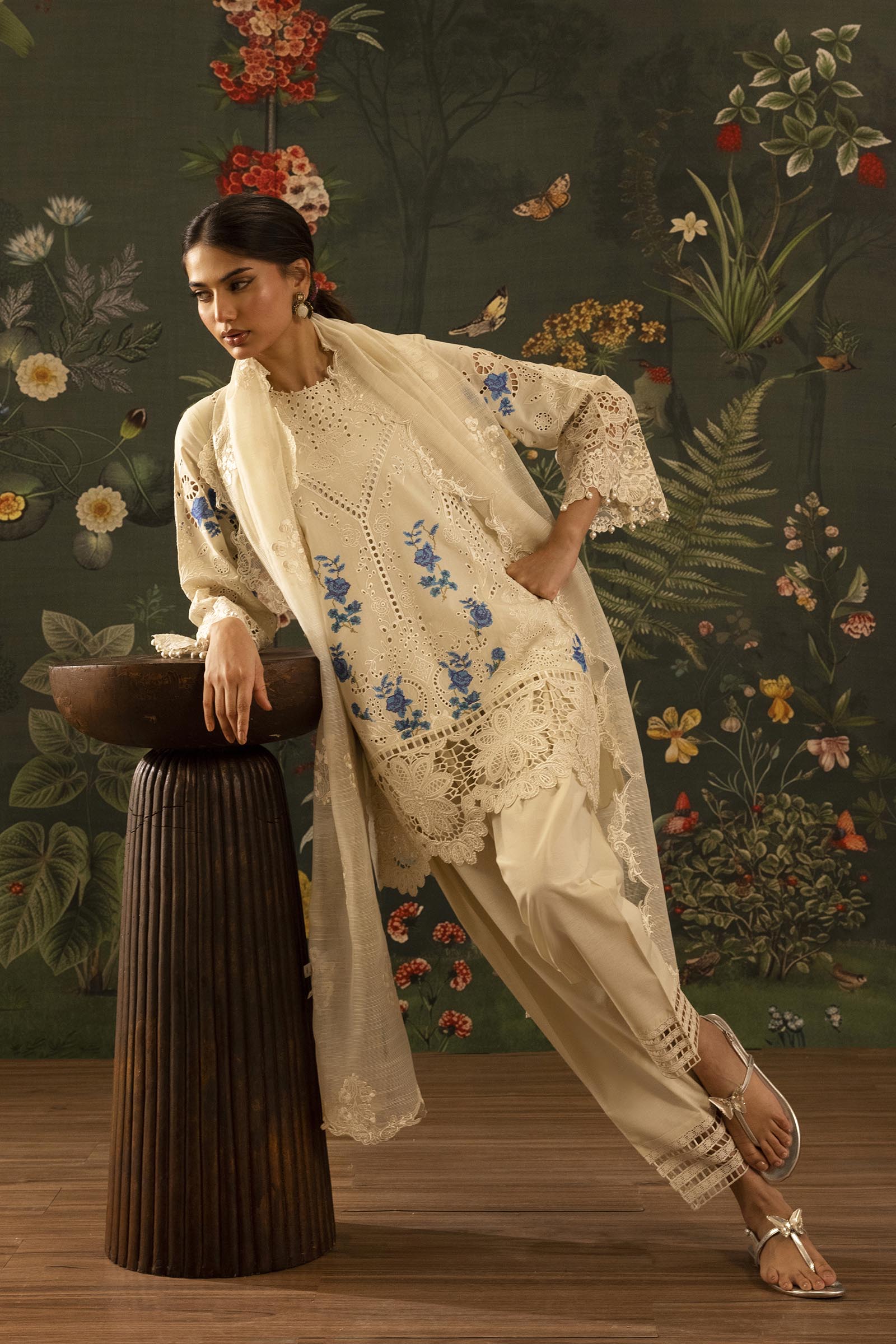 Stitched Embroidered Lawn Shirt+ Shalwar