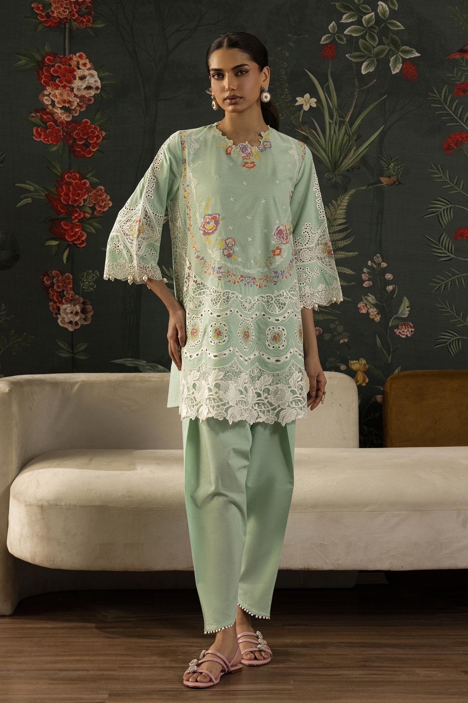 Stitched Embroidered Lawn Suit Main image