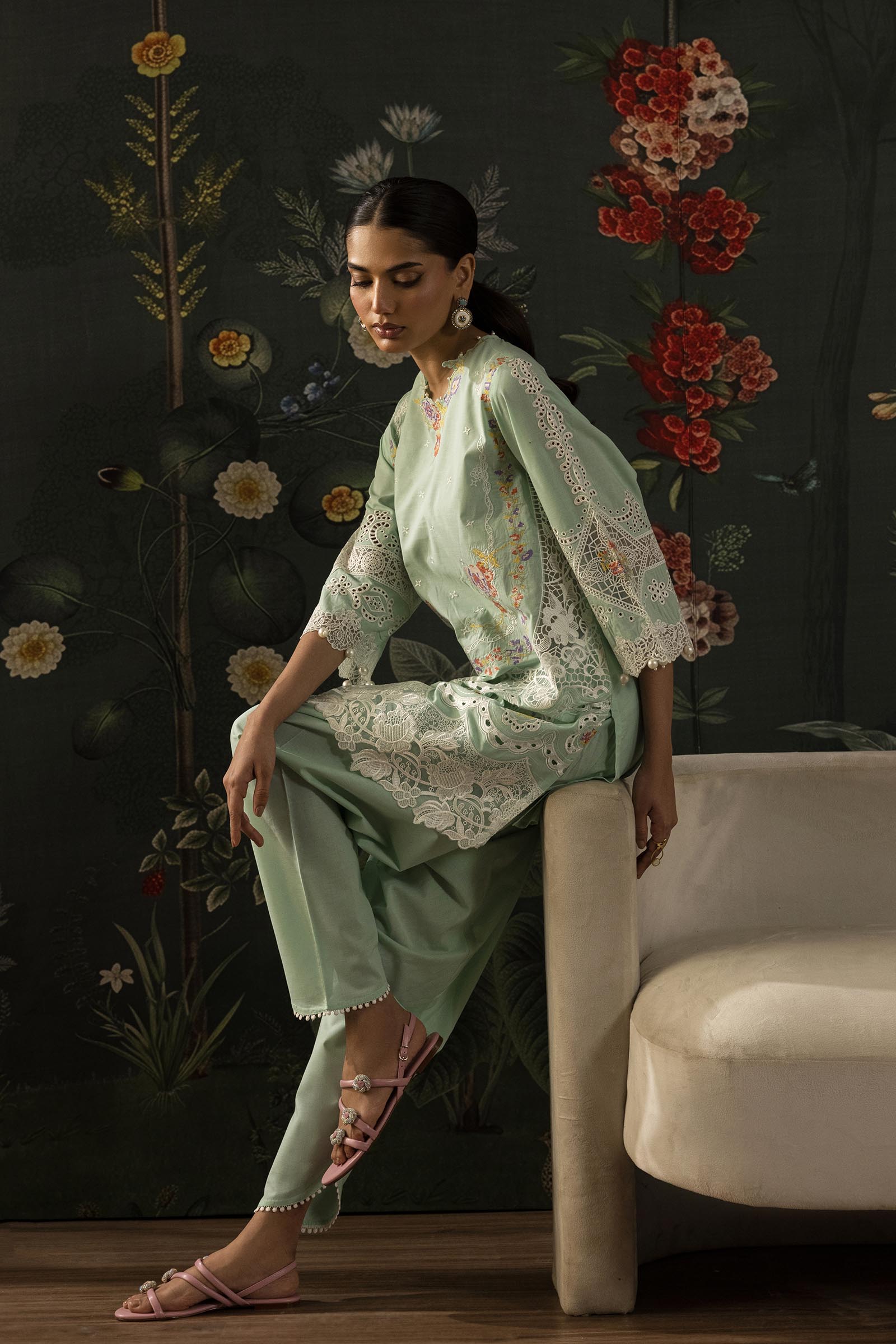 Stitched Embroidered Lawn Suit