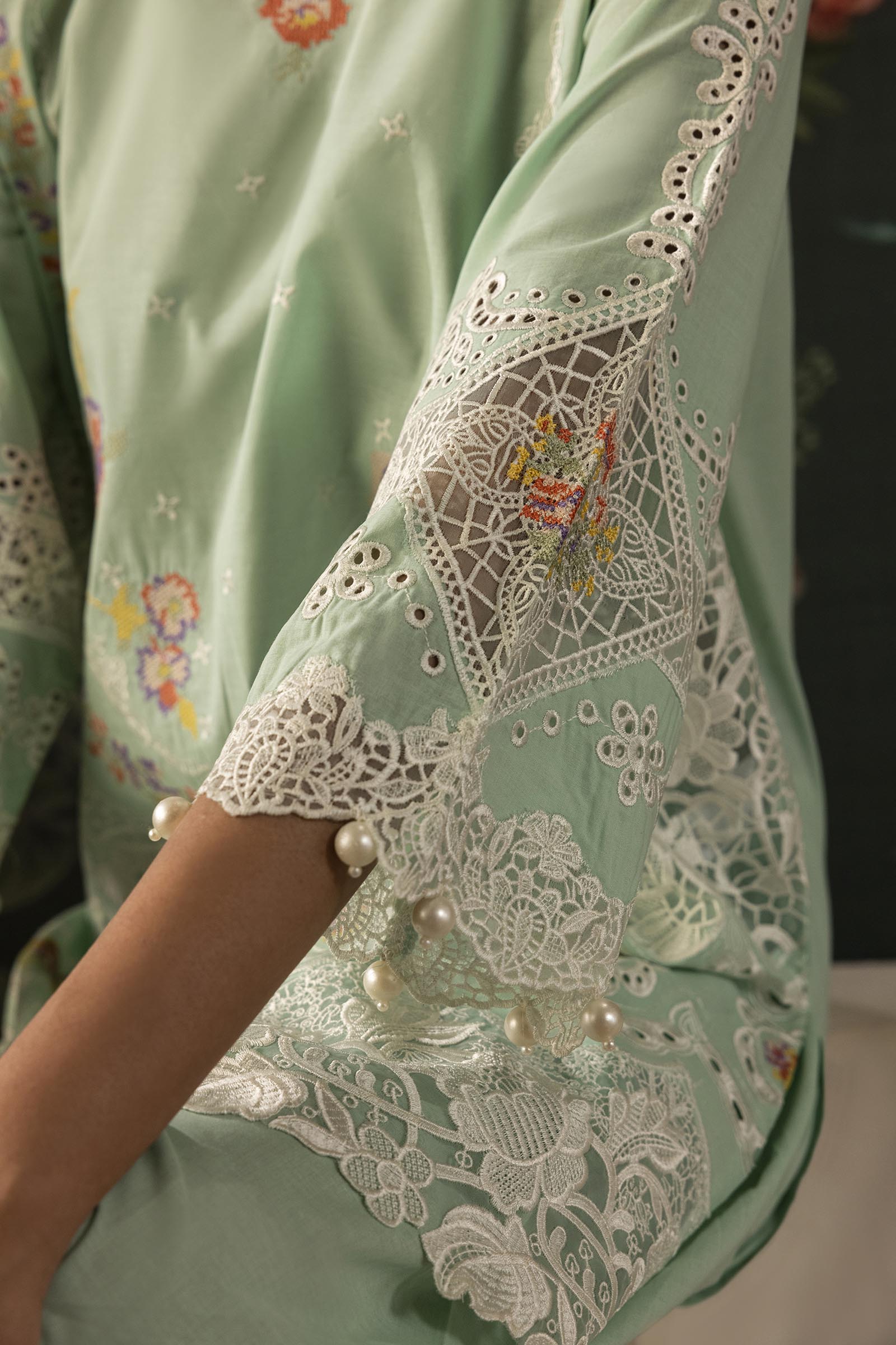 Stitched Embroidered Lawn Suit