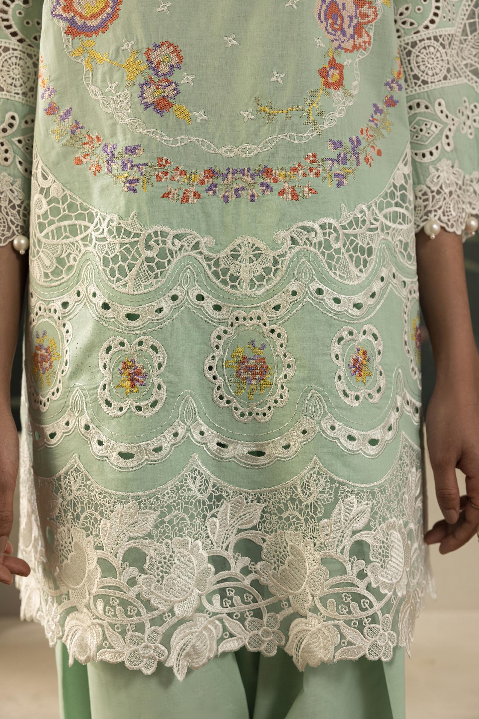 Stitched Embroidered Lawn Suit