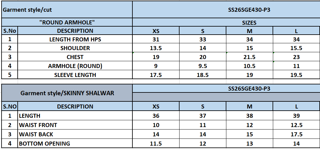 Size Chart