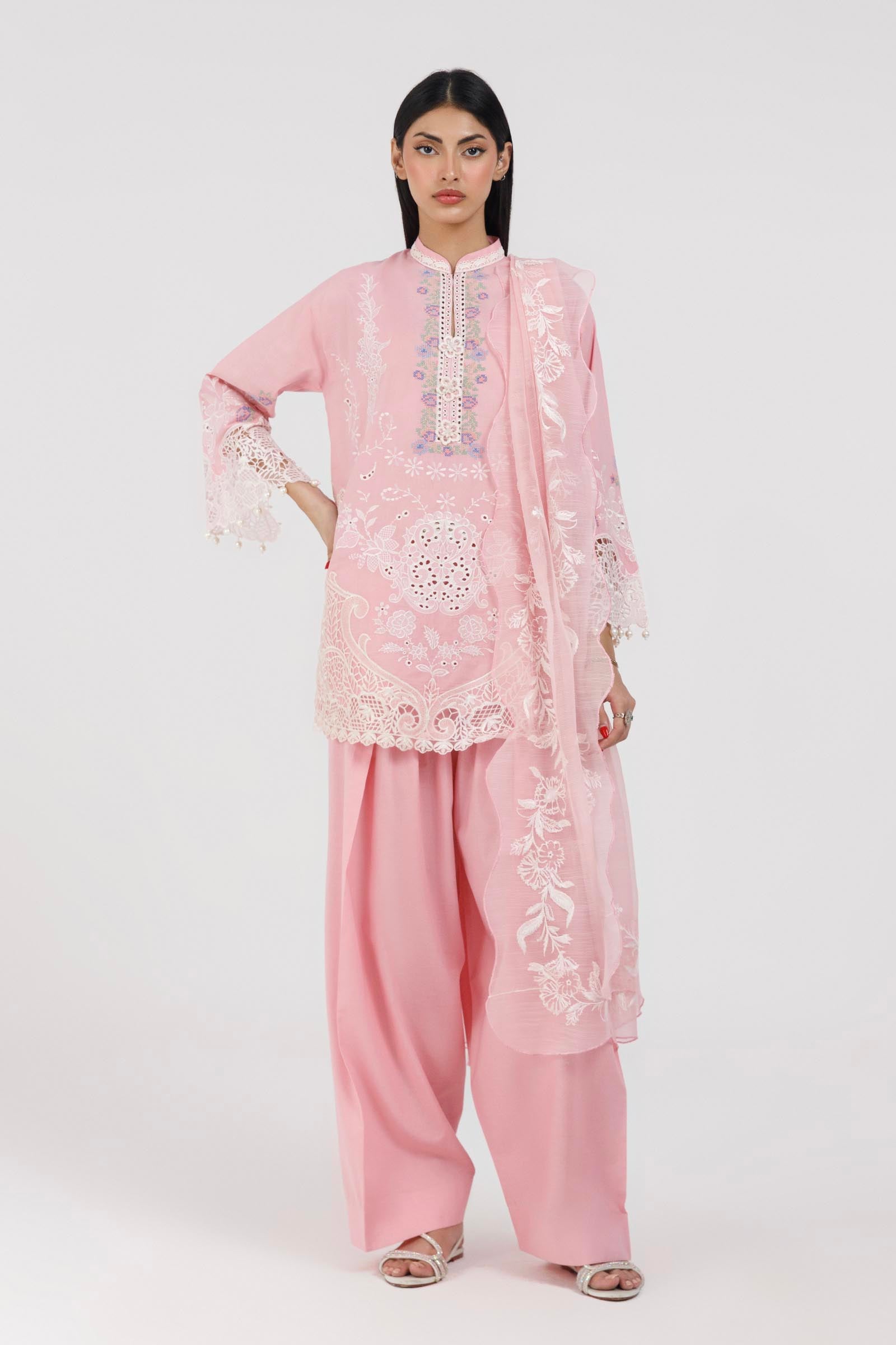 Stitched Embroidered Lawn Shirt+ Shalwar Main image