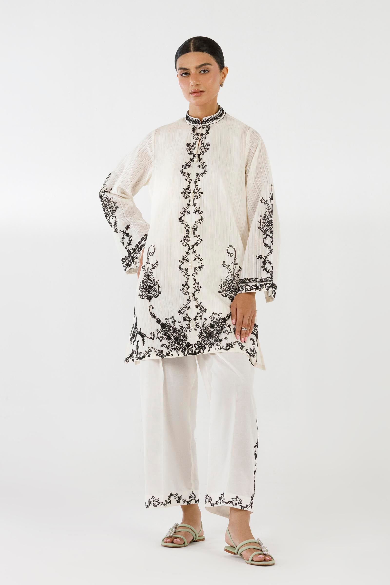 Stitched Embroidered Stripe Zuri Shirt+ Culotte Main image