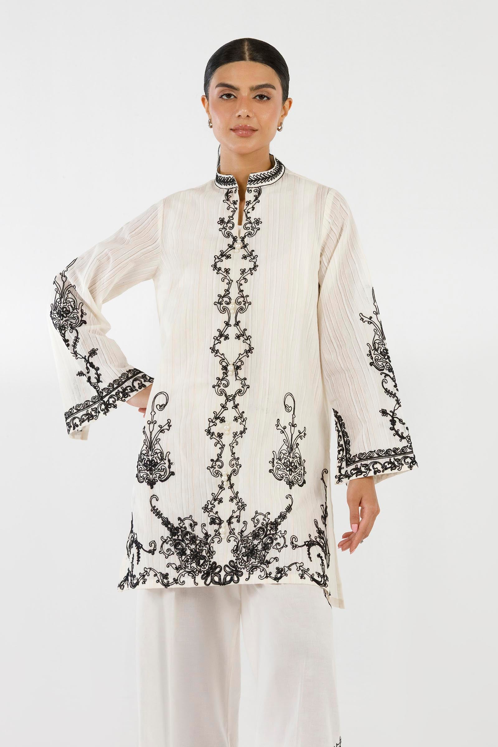 Stitched Embroidered Stripe Zuri Shirt+ Culotte Secondary image