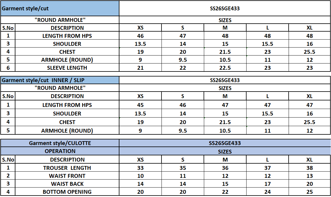 Size Chart