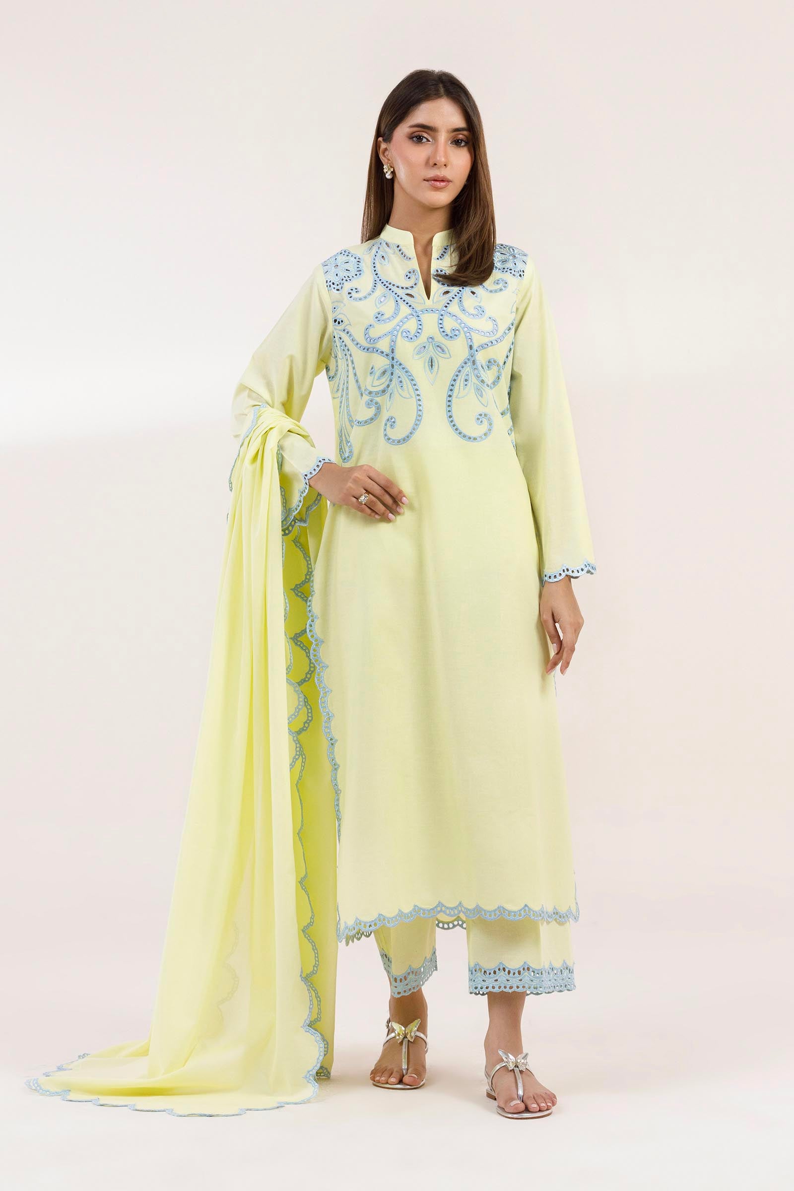 Stitched Embroidered Lawn Shirt+ Shalwar Main image