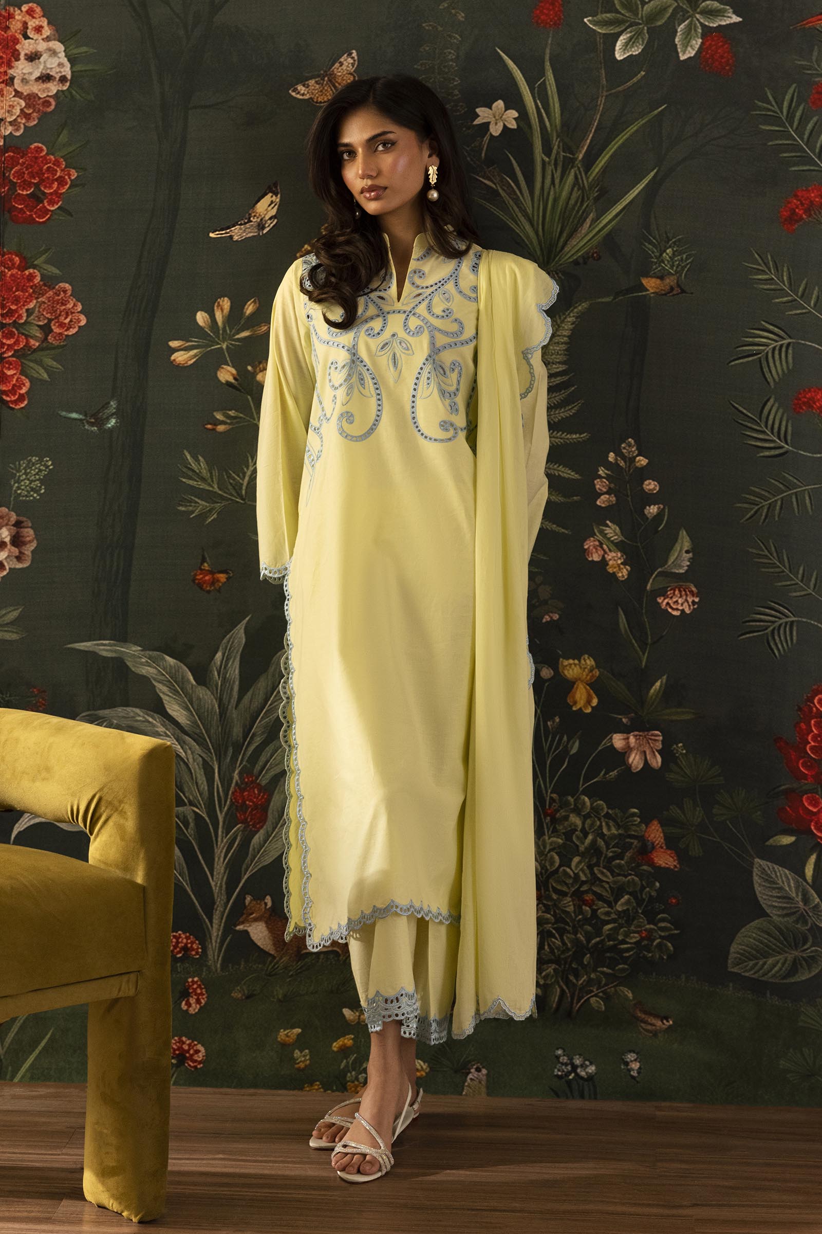 Stitched Embroidered Lawn Shirt+ Shalwar