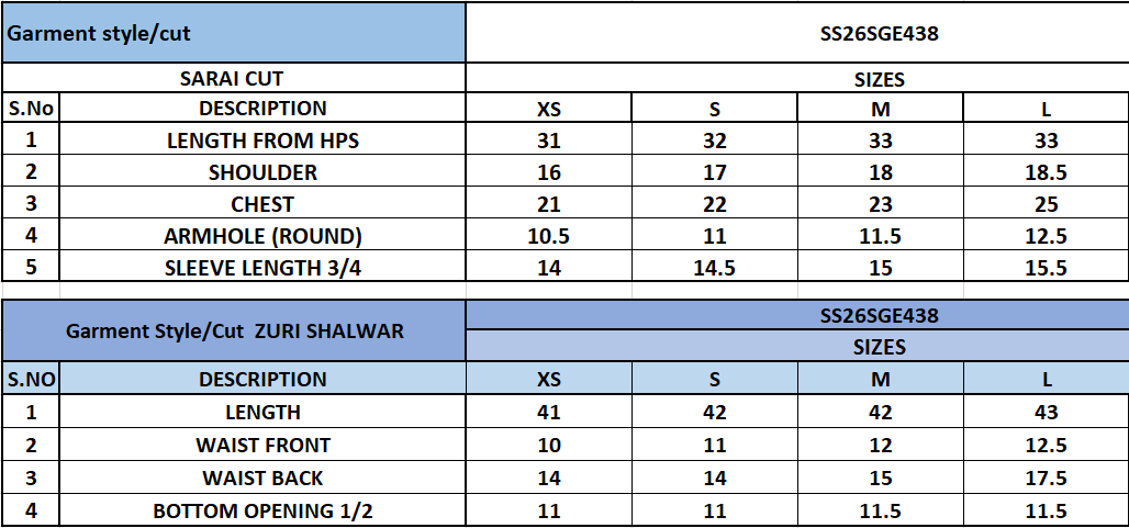 Size Chart