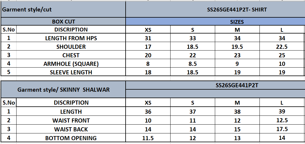 Size Chart